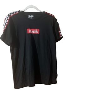 Hustle Brooklyn Cloth MFG Co. Size S Checkered Flag Accents On Shoulder & Sleeve